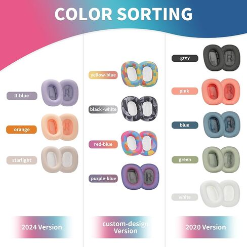 Damex mesh Fabric earpads for airpods max Ear Cushions,Compatible with airpods max Ear Pads(2024 Version),Noise Cancelling, Breathable,Magnetic mounting, not Falling Off (red-Blue) in Saudi Arabia