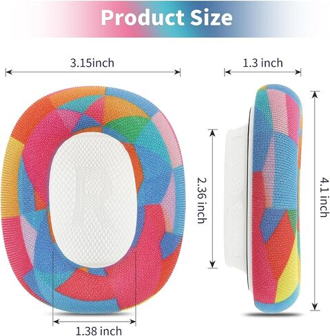 Damex mesh Fabric earpads for airpods max Ear Cushions,Compatible with airpods max Ear Pads(2024 Version),Noise Cancelling, Breathable,Magnetic mounting, not Falling Off (red-Blue) in Saudi Arabia