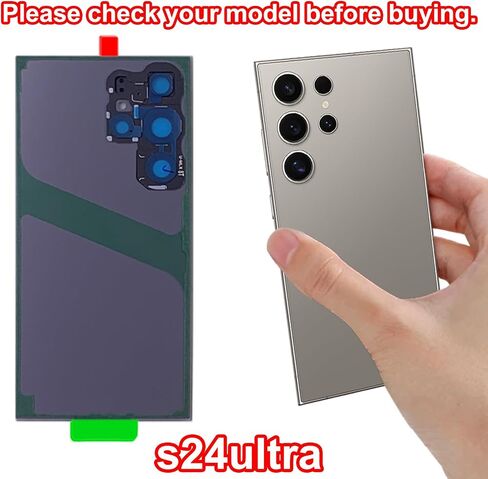 S24 Ultra Back Glass Replacement for Samsung Galaxy S24 Ultra 5G Back Glass Cover with Pre-Installed Tape and Camera Lens +Tools (Dark Gray) in Saudi Arabia