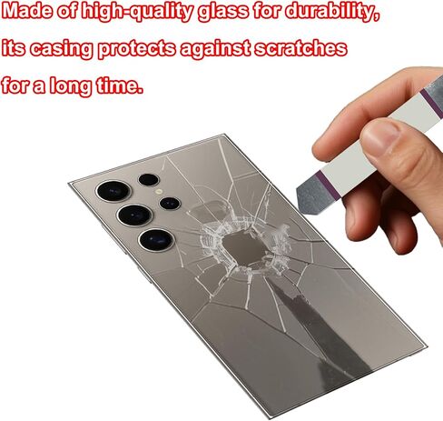 S24 Ultra Back Glass Replacement for Samsung Galaxy S24 Ultra 5G Back Glass Cover with Pre-Installed Tape and Camera Lens +Tools (Dark Gray) in Saudi Arabia