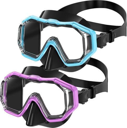 Bairuifu Kids Swim Goggles for Kids 4-16, Anti-Shattered Lens / Anti-Fog / 180° Panoramic View / Kids Swimming Goggles with Nose Cover in Saudi Arabia