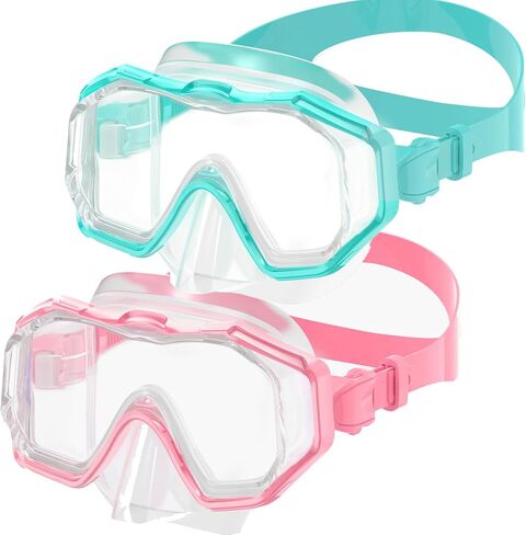 Bairuifu Kids Swim Goggles for Kids 4-16, Anti-Shattered Lens / Anti-Fog / 180° Panoramic View / Kids Swimming Goggles with Nose Cover in Saudi Arabia