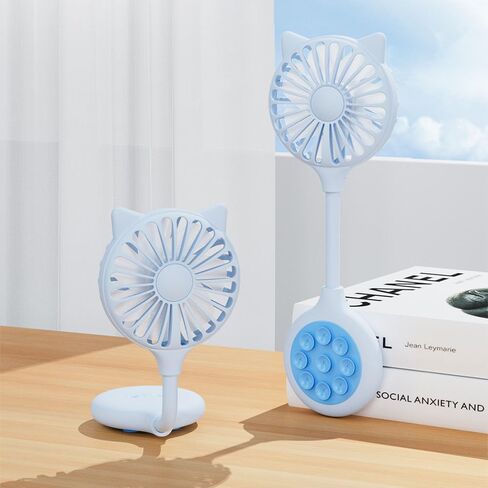 Creative Suction Cup Install Small Fan Lazy Outdoor Home USB Rechargeable Desktop Mini Portable Small Fan for Gift,White in Saudi Arabia