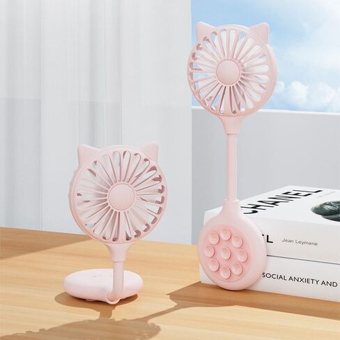 Creative Suction Cup Install Small Fan Lazy Outdoor Home USB Rechargeable Desktop Mini Portable Small Fan for Gift,White in Saudi Arabia