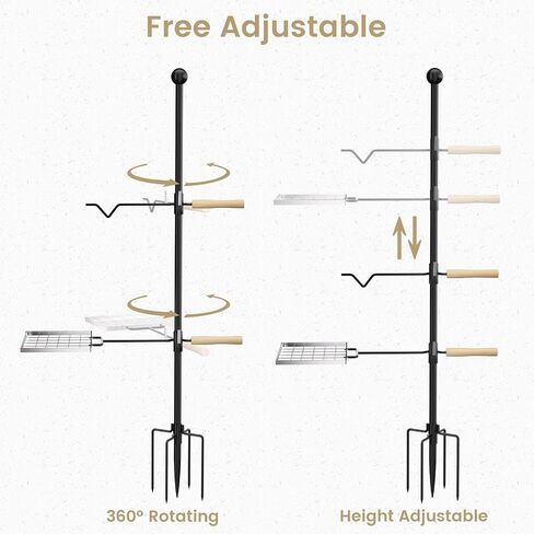 Campfire Grill Grate, Fire Pit Grill Grate with 360°Swivel Handle, Open Fire Cooking Equipment, Over Fire Camp Grill, Portable Camp Grill for Outdoor Camping BBQ, Stainless Steel Grate in Saudi Arabia