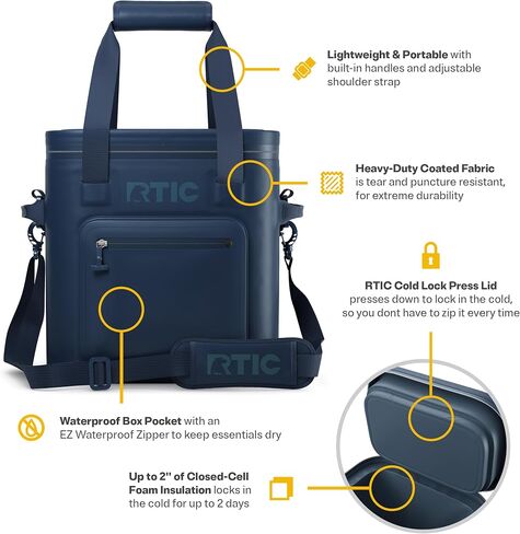 RTIC 20 يمكن أن يكون برودة ناعمة للغاية ، معزول ، مقاوم للماء ، دليل تسرب ، حقيبة عائمة محمولة للمشروبات ، الشراب ، الغداء ، في الهواء الطلق ، الشاطئ ، السيارات ، التخييم ، النزهة ، الصيد ، القارب in Kuwait