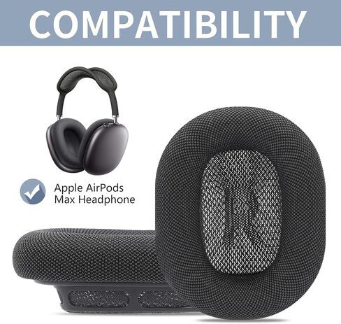 Damex mesh Fabric earpads for airpods max Ear Cushions,Compatible with airpods max Ear Pads(2020 Version),Noise Cancelling, Breathable,Magnetic mounting, not Falling Off (Grey) in Saudi Arabia