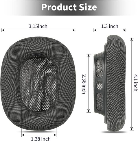 Damex mesh Fabric earpads for airpods max Ear Cushions,Compatible with airpods max Ear Pads(2020 Version),Noise Cancelling, Breathable,Magnetic mounting, not Falling Off (Grey) in Saudi Arabia