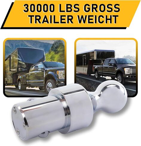 60629 2-5/16-Inch Gooseneck Ball Fits for Chevrolet Ford GMC Nissan Titan XD Ram Puck, 30000 Lb Rated to Tow gooseneck Trailers, Chrome in Saudi Arabia