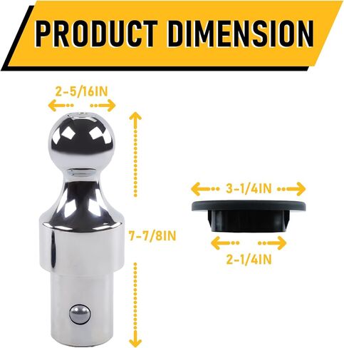 60629 2-5/16-Inch Gooseneck Ball Fits for Chevrolet Ford GMC Nissan Titan XD Ram Puck, 30000 Lb Rated to Tow gooseneck Trailers, Chrome in Saudi Arabia