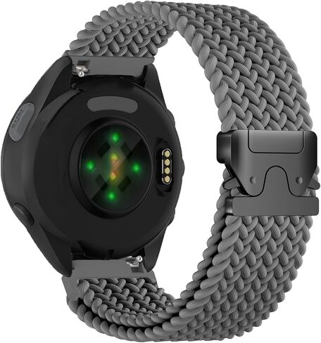 20mm Stretchy Braided Nylon Compatible with Garmin Forerunner 165 Watch Band/55/245/645, Parachute Buckle Elastic Soft Sport Strap for Vivoactive 6/5/3/3 Music & Venu Sq 2 Women Men in Saudi Arabia