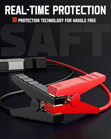 بطارية السيارة المحمولة، 1500 أمبير، بطارية السيارة الذروة لما يصل إلى 7 لتر من الغاز ومحركات الديزل 5.5 لتر، بطارية السيارة المحمولة 12 فولت مع 3 أوضاع إضاءة LED، شحن USB سريع in Kuwait