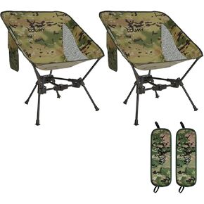 2 Pack Portable Camping Chair,Compact Foldable Chairs with Side Pockets Aluminum Alloy Outdoor Lawn Chair with Carry Bag for Beach Hiking Fishing(Camouflage)