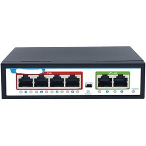 Standard Security VLAN 260m Protection 60W Poe Switch Ethernet 4-Port Poe Switch