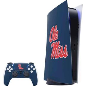 Skinit Decal Gaming Skin Compatible with PS5 Bundle - Officially Licensed University of Mississippi Rebels Ole Miss Design