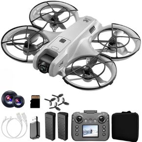 RC Drone With Display Screen, Dual Cameras (180° Adjustable), 360° Propeller Protection,Optical Flow Positioning, Brushless Motor, One Key Takeoff/Landing, Headless Mode, Emergency Stop,Tail LED Light, Waypoint Flight, Lateral Flight And Turning, Propelle