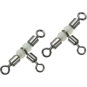 PATIKIL 3 Way Swivel Cross Line T Turn Rolling Terminal Tackle with Luminous Beads for Catfish Rig