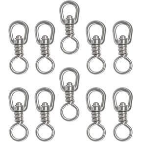 10Pcs Stainless Steel 360 Degree Swivel Ring, Figure-Eight Single Winding Ring, Boat Fishing sea Fishing Giant Connector