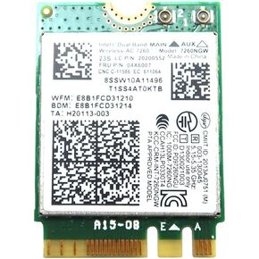 Intel Dual Band Wireless-AC 7260 7260 WiFi + Bluetooth 4.0 Combo card For Lenovo N20 Chr omebook, FRU 04X6007 20200552 T440 T440S T440P X230S X240 X240S L440 W540 WLAN