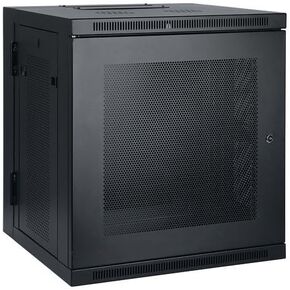Tripp Lite SRW12US 12U, 27.95 in H, 26.38 in W Black Metal Wall Mount Rack Enclosure for Server, Network Equipment, Rack-Mountable Devices