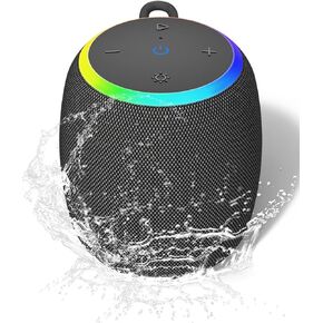 Bluetooth Speaker, Portable Wireless Bluetooth 5.3, 15W Clear Bass, IPX6 Waterproof, LED Lights, AUX/TF/USB, Dual TWS Pairing, 12H Playtime, Small Speakers for Home Outdoor Beach, Ideal Gift