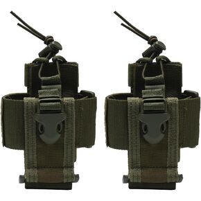 Radio Holster,Molle Radio Pouch Military Heavy Duty Radios Holster Bag for Two Ways Walkie Talkie Compatible with Motorola Baofeng Kenwood Green 2PACK