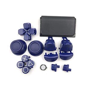 ABXY Trigger Button Dpad L1 R1 L2 R2 Direction Key with Analog Joystick Cap for Sony PS4 Pro Controller JDS-040 (Dark Blue)