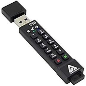 Apricon Aegis Secure Key 3NX: Software-Free 256-Bit AES XTS Encrypted USB 3.1 Flash Key with FIPS 140-2 Level 3 Validation, Onboard Keypad, and up to 25% Cooler Operating Temperatures. - (Renewed)