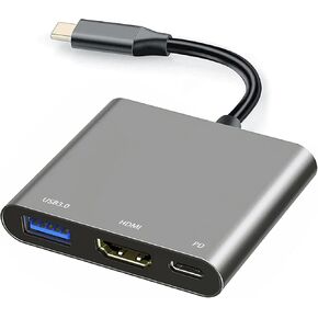3-in-1 USB C to HDMI Adapter with USB 3.0, 4K HDMI & 100W PD – Compatible with MacBook Pro, Compatible with iPad, Compatible with Samsung & More