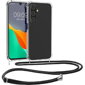 kwmobile Crossbody Case Compatible with Samsung Galaxy A16 5G Case - Clear TPU Phone Cover w/Lanyard Cord Strap - Transparent in Kuwait