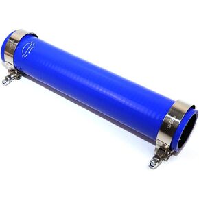 Combo 12" Length High Performance 4-Ply Reinforced 3" ID Straight Coupler Silicone Hose With T Bolt Clamp for Turbo/Intercooler/Piping (3'' Blue)
