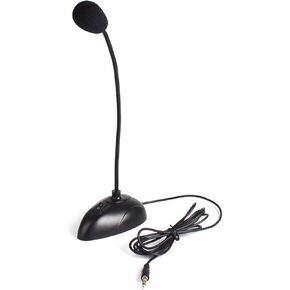 Portable Microphone Promotion! 3.5mm Speech Mic Microphone Stand for PC Desktop Notebook Microphone with Anti-Noise Function (Color : Black)