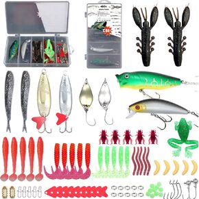 𝗘𝗫𝗔𝗨𝗥𝗔𝗙𝗘𝗟𝗜𝗦 Fishing Gear fishingLures Kit Topwater Lure swimbaits Set for Freshwater Soft PlasticLures Fishing Accessories Tackle Boxes Spoons Lure Swimbaits Minnow Popper Crankbait VIB