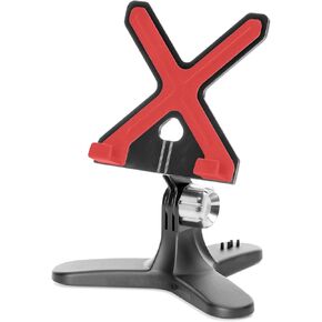WeatherTech TabletHolder (Black/Red) with Silver Billet Knobs - Tablet Holder for Desktop, Tabletop or Kitchen Counter Top Non Slip Multi Surface Holder