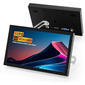 7 Inch Mini Monitor HDMI, Portable Vga Monitor with AV BNC 1024×600 LCD Screen with Built-in Speakers, 178° View Angle IPS, Multi-Function Mini Small Display for Raspberry Pi PC/TV/DVD/CVBS