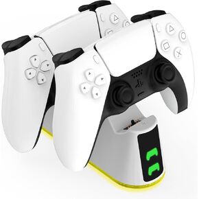 PS5 Slim Controller Charger Station,Fast Charging ps5 Controller Charger for Edge & Dual Controller,Ps5 Controller Accessories with Charging Cable,Ps5 Controller Stand Dock