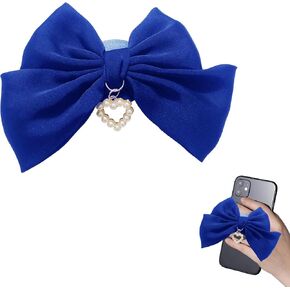 Cute Bow Phone Stands Fashion Cellphone Charm Grip Holder Universal Rotatable (Black)