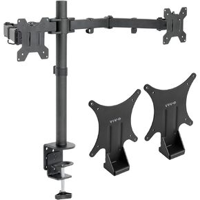 VIVO 2 Quick Attach VESA Adapters Designed for HP Models 27er, 27es, 27ea, 25er, 25es, 24ea, 23er, 23es, 22er, 22es, 22f, 23f, 24f, 25f, and 27f with Dual Monitor Desk Mount for 13 to 27 inch Screens