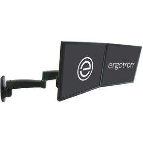 Ergotron – 200 Series Dual Monitor Arm, VESA Wall Mount – for 2 Monitors Up to 22 Inches, 0 to 13 lbs Each – Black
