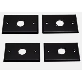 (4) Four Single Gang Blank Wall Plate One XLR Male or Female "D" BLACK Steel