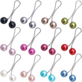 Joez Wonderful 24pcs Hijab Pins Clips for Women, Cute Scarf Clip Hijab Pins Pearl Brooch Pins, Headscarf Shawl Scarf Muslim Hijab Scarf Clips Safety Pins Buttons Wedding Dress Decorative Boutonniere in Kuwait