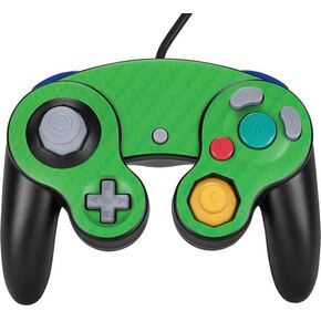 Skinit Decal Gaming Skin Compatible with Nintendo Gamecube Controller - Green Carbon Fiber Specialty Texture Material Design