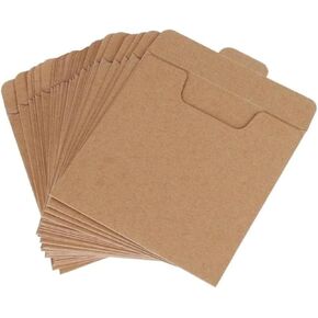 VALICLUD 25Pcs Kraft CD Bags Multi Function Sealing Envelopes for Household CD Covers for Media Storage and Organization for Djs and Disc Collections