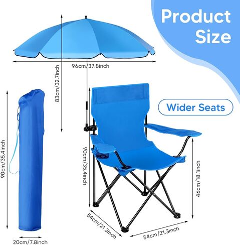 2 مجموعات كرسي الشاطئ مع المظلة وبطانية الشاطئ (79 × 83 بوصة) ، كرسي التخييم القابل للطي للبالغين مظلة الظل القابلة للتعديل مع حقيبة الحمل للاشتراك على شاطئ التخييم تجمع في الهواء الطلق in Kuwait