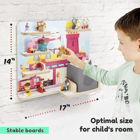 Wooden Shelf for Music Box I Suitable for The Toniebox and ca. 50 Tonies I Perfect Storage in The Children's Room I for Setting up or Hanging (Large, Worldmap) in Saudi Arabia