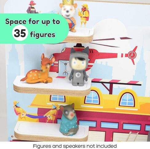Wooden Shelf for Music Box I Suitable for The Toniebox and ca. 50 Tonies I Perfect Storage in The Children's Room I for Setting up or Hanging (Large, Worldmap) in Saudi Arabia