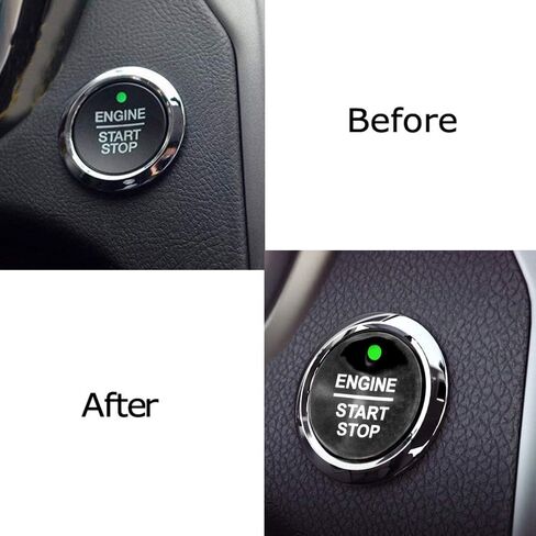 iJDMTOY Gloss Red Real Carbon Fiber Keyless Engine Start/Stop Push Start Button Cover w/Indicator Light Opening, Compatible with Ford F-150 Raptor Explorer Fusion Expedition Edge Taurus, etc in Saudi Arabia