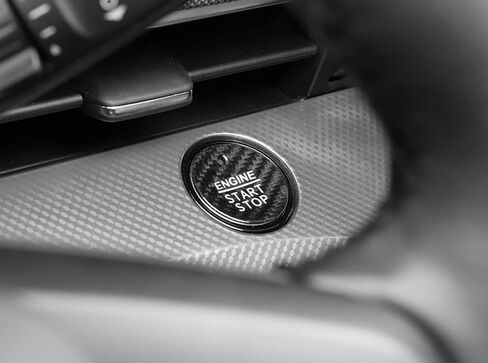 iJDMTOY Gloss Red Real Carbon Fiber Keyless Engine Start/Stop Push Start Button Cover w/Indicator Light Opening, Compatible with Ford F-150 Raptor Explorer Fusion Expedition Edge Taurus, etc in Saudi Arabia