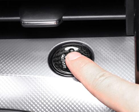 iJDMTOY Gloss Red Real Carbon Fiber Keyless Engine Start/Stop Push Start Button Cover w/Indicator Light Opening, Compatible with Ford F-150 Raptor Explorer Fusion Expedition Edge Taurus, etc in Saudi Arabia