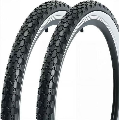 ZUKKA Bike Tire 24/26" x 2.125" Folding Replacement Bike Tires Beach Cruiser White Wall for Beach Cruiser Bicycle Commuter Bikes in Saudi Arabia